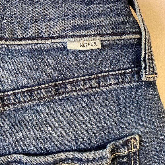 MOTHER Jeans Womens Sz 27 Pixie Tomcat Ankle High-Rise Button Fly Denim - Picture 4 of 12